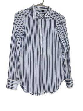 AYR Blue and White Striped Button-Down Shirt